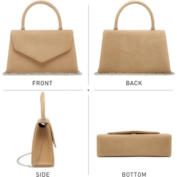 Women's Evening Bag Party Clutches Wedding Purses Cocktail Prom Handbags - Picture 4 of 7